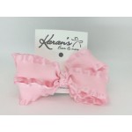 Pink (150 Pink) Double Ruffle Bow - 4 Inch